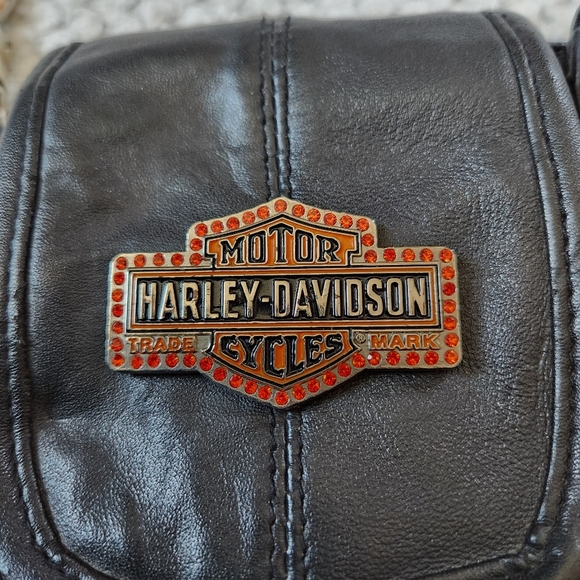 Vintage Y2K Harley Davidson Leather Biker Clip Hip Purse - Picture 5 of 10